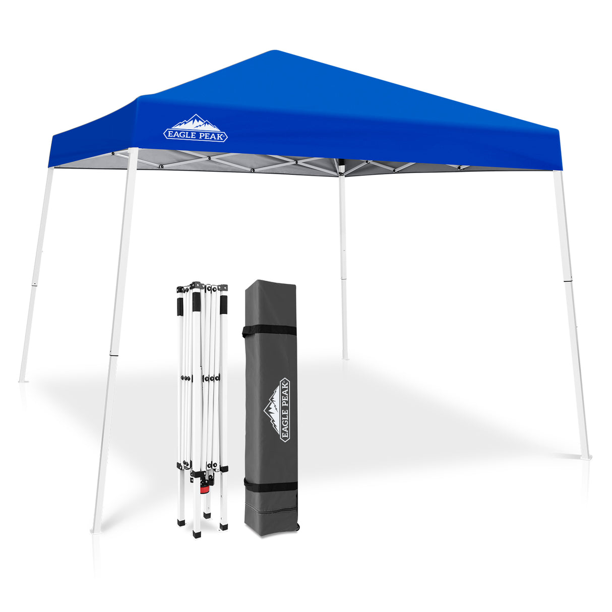 EAGLE PEAK Slant Leg Pop up Canopy Tent, 10x10 Base 8x8 Top